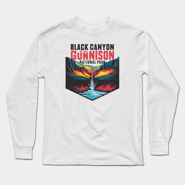 Black Canyon of the Gunnison National Park Discovering Earth's Marvels Long Sleeve T-Shirt by Perspektiva